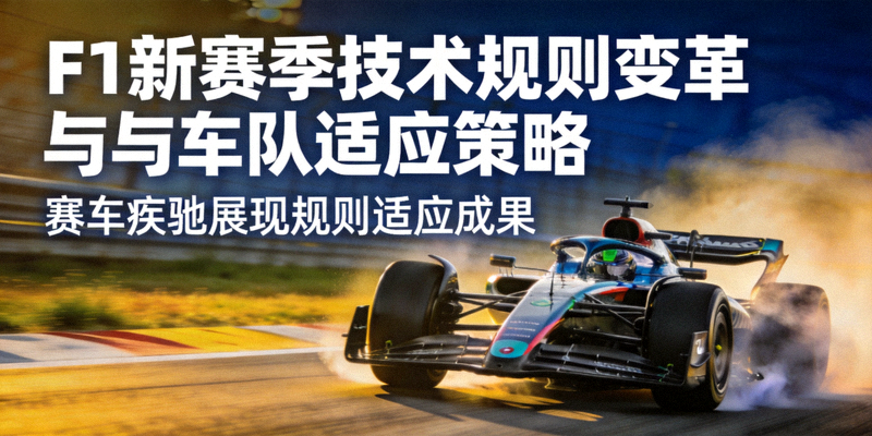 F1新赛季技术规则变革与车队适应策略报道 - 赛车在赛道上疾驰